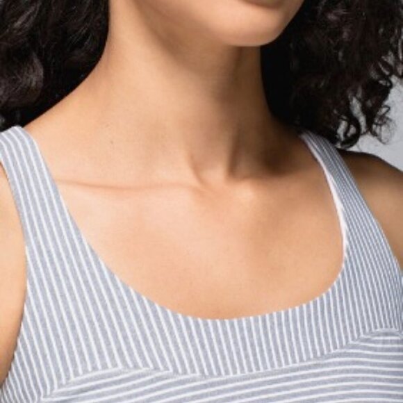 LULULEMON Run Wicking First Base Tank Anti-Stink Stripe Heather Grey suspect S/M - Picture 4 of 14